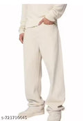 Men's Cream Baggy Jeans – Minimal & Trendy